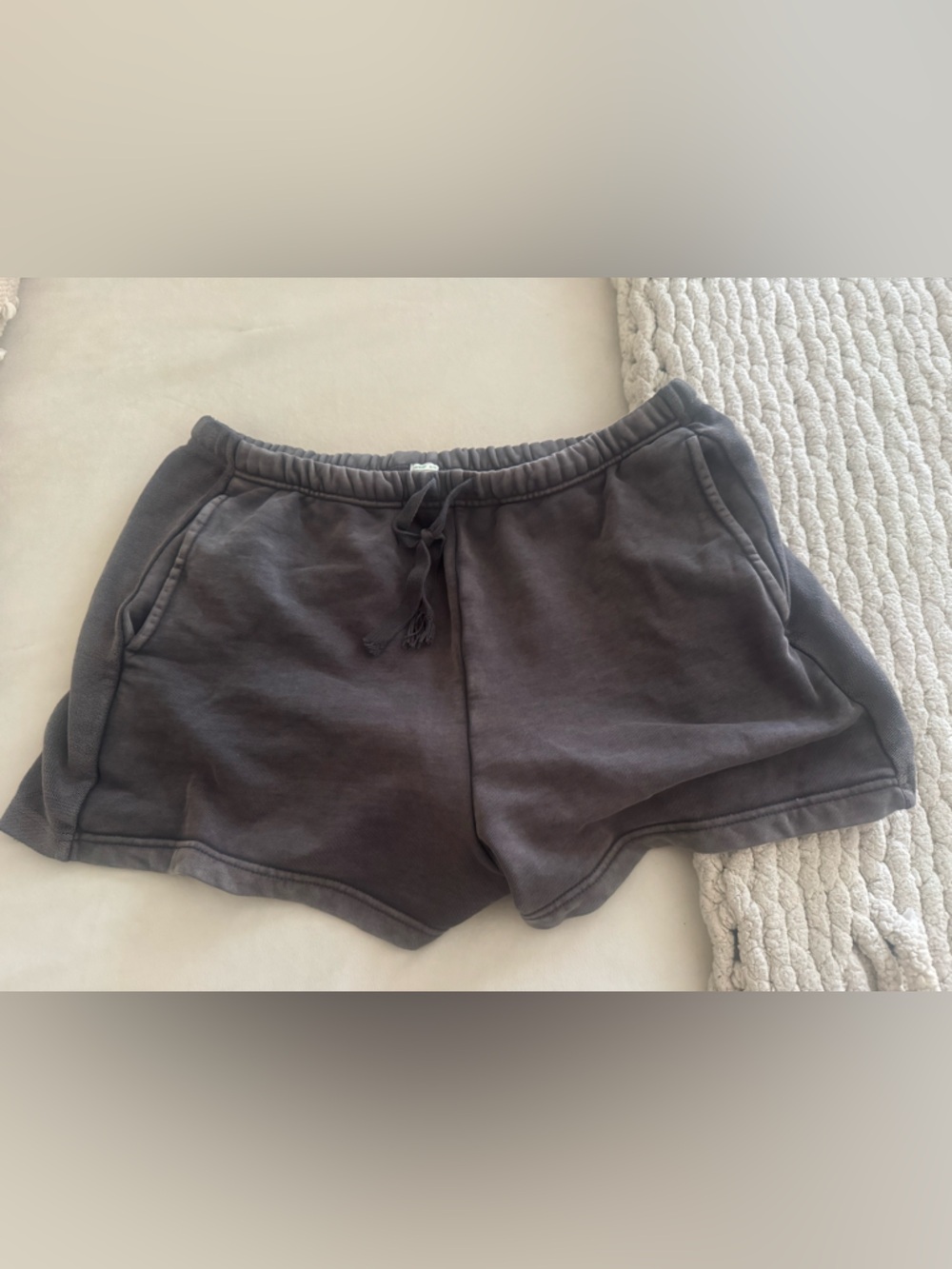 Arie- Cotton-Blend Lounge Shorts - Charcoal